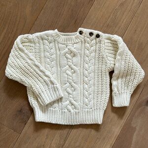 Tommy Hilfiger Toddler Ivory Cotton Cableknit Pullover Sweater - size 2T